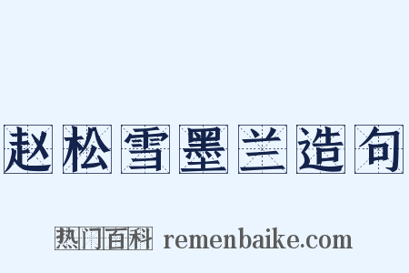 赵松雪墨兰造句是什么意思的图片